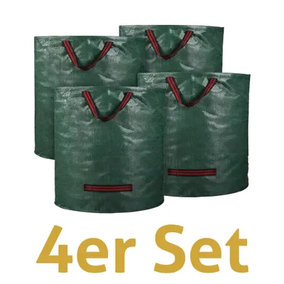 Produktbild von Gartenwächter Gartenabfallsack 272 L, PP 150 g/m² Laubsack mit Spannring und Griffen, 4er Set