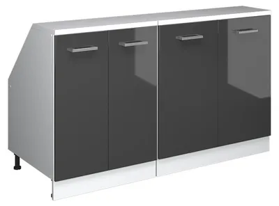 Zdjęcie produktu dla Zestaw szafek na dach skośny Vicco Rion Antracyt wysoki połysk 140 cm Zestaw 2 korpusów szafy głębokość 60 cm, Model 60298