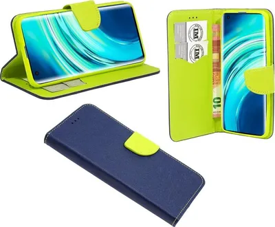 Produktbild von cofi1453® Buch Tasche "Fancy" kompatibel mit XIAOMI MI 10 Handy Hülle Etui Brieftasche Schutzhülle mit Standfunktion, Kartenfach Blau