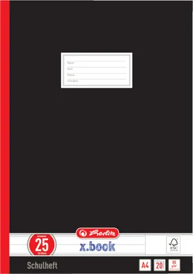 Produktbild von 5 Herlitz Oberschulhefte / A4 / 20 Blatt / Lin. 25 liniert mit Rand