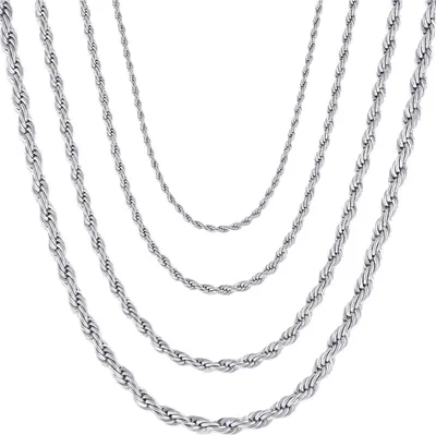 Produktbild von OSTAN Edelstahl Halskette Silber 2-5mm Breite 45-80cm