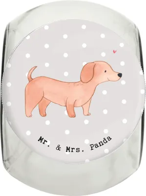 Produktbild von Mr. & Mrs. Panda Dose Dackel Kurzhaardackel Lebensretter XL 2000ml - Grau Pastell - Geschenk, Dekoglas, Bonbonglas, Vorratsbehälter, Teckel, Keksdose, Aufbewahrungsdose
