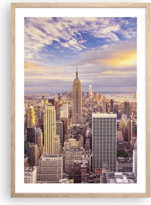 Produktbild von Gerahmtes Poster - Rahmen in heller Eiche - New York Stadt - 50x70 cm - Wand Bild - Wanddeko - Wandbilder - Kunstposter - Wandposter - Bilderrahmen - Bilder - Kunstdruck - Wandbild - P2NPA50x70-3638