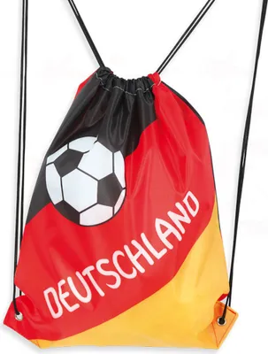 Produktbild von Deutschland Turnbeutel Rucksack 35 x 42 cm WM EM Fußball Schwarz Rot Gold Party
