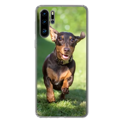 Produktbild von MuchoWow® Handyhülle Schutzhülle Hülle für Huawei P30 Pro Ein sprintender Dackel Silikon Softcase Handy Hülle - Schutzdeckel