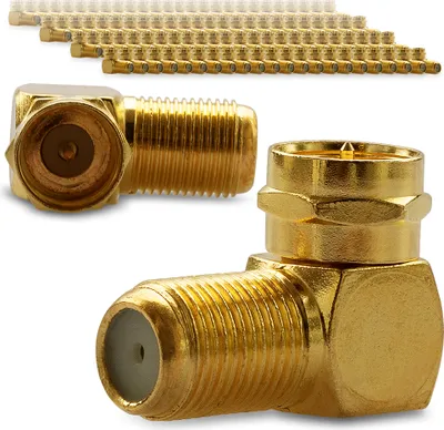 Produktbild von SAT F-Stecker Winkel Stecker 100x Adapter 90° Winkelstecker F-Buchse vergoldet