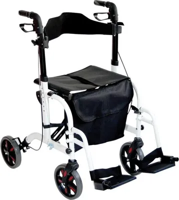 Productafbeelding van Aidapt Transport rolstoel rollator - Aluminium - Wit