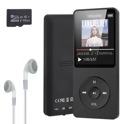 Produktbild von MP3, Musik Player, Tragbare MP3 Player, 16GB Lossless Sound HiFi Musik-Player, Music/Video/Sprachaufnahme/FM Radio/E-Book Reader/Fotobetrachter