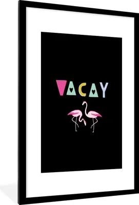 Produktbild von MuchoWow® Gerahmtes Poster Sommer - Flamingo - Zitat 60x90 cm - Poster mit Schwarzem Bilderrahmen Wandposter Rahmen Foto Bilder - Dekoration - Wandposter Wohnzimmer - Hochwertig