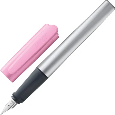 Zdjęcie produktu dla Pióro wieczne Lamy nexx rose - pióro wieczne z antypoślizgowym uchwytem i stalówką z polerowanej stali o szerokości linii A - trójkątny aluminiowy korpus - w zestawie nabój z atramentem T 10 niebieski - dla praworęcznych