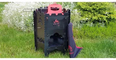 Produktbild von Klappbarer Mangal-Outdoor-Ofen Campinggrill 2 mm Stahl 4-teilig