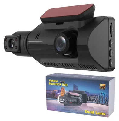 Image de Caméra embarquée, dashcam, caméra vidéo pour voiture avec fonction d'enregistrement Full HD 1080p, 2 caméras + carte Micro SD de 32 Go avec
