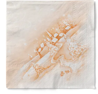 Produktbild von Tissue Serviette Silence, 3-lagig, 40 x 40 cm, 100 Stück - Mank - Weihnachtsserviette Weihnachtsdorf