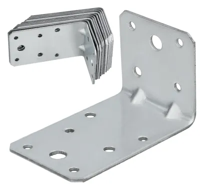 Obrázok produktu pre KOTARBAU® Sada 12 ks uhlových spojok, regálové uholníky 90x50x55 mm, uholníky pre ťažké zaťaženie, oporné uholníky, vystužené kovové uholníky, stavebné spojky, pozinkovaná oceľ