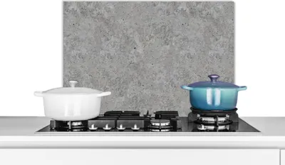 Produktbild von KitchenYeah®  Spritzschutz Küche - Küchenrückwand - Wandschutz für Herd und Spüle - Muster - Zement - Beton 60x40 - Alu-Dibond (Alternative zum Spritzschutz aus Glas) - Hitzebeständig - Herdspritzschu