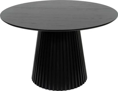 Produktbild von Esstisch METZ aus schwarzem Eichen-MDF und Massivholz, belastbar bis ca. 90 kg
