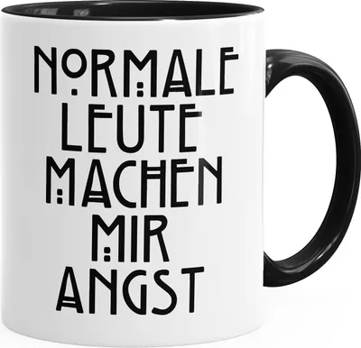 Produktbild von Normale Leute machen mir Angst Tasse MoonWorks® schwarz unisize