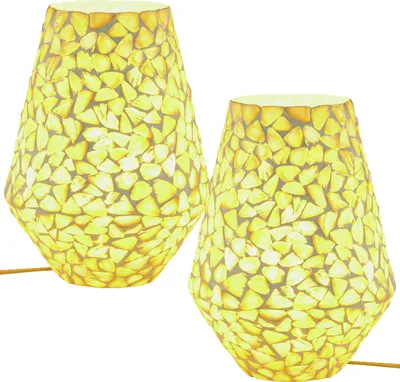 Image de 2er Set Boho Déco Lampe de Chevet Table de Nuit Mosaïque Lampe Lumière