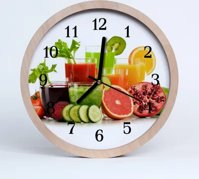 Produktbild von Holzuhr 30fi cm wanduhr - Fruchtsäfte