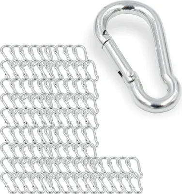 Produktbild von 100x Feuerwehr Karabinerhaken 40x4 mm | Schnapphaken ähnlich DIN 5299 | verzinkt