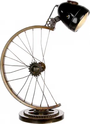 Produktbild von Gilde Tischleuchte, "Cycle", Eisen, braun, goldfarben, VE 1, L. 23 cm, B. 35 cm, H. 64 cm 84051