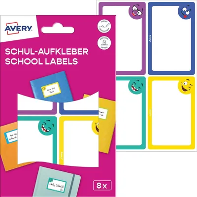 Immagine prodotto di AVERY Zweckform SCHOOL8S AVERY Zweckform Schuletiketten Gesichter, farblich sortiert, 8 Etiketten