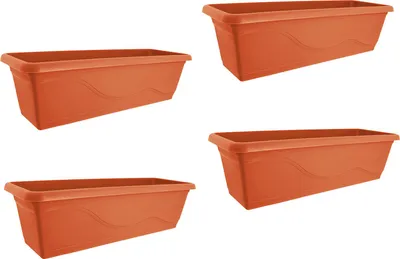 Produktbild von Blumenkasten mit Wasserspeicher 60 cm 4er Set Terracotta