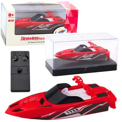 Immagine prodotto di Motoscafo RC telecomandato bianco e rosso 15 cm