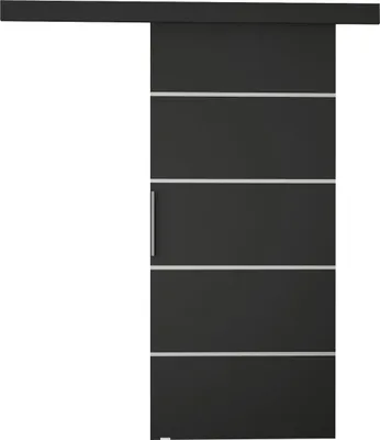 Produktbild von MIRJAN24 Schwebetür Rubi III, Stilvoll Zimmertür, Praktisch Wohnzimmer Tür vom Hersteller (Farbe: Schwarz)