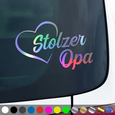 Produktbild von PantherPixel Stolzer Opa Aufkleber Großeltern Enkelkinder Sticker Auto Geschenkidee Farbe Oilslick-Hologramm