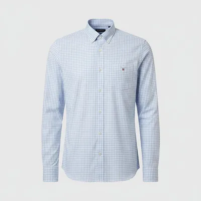 Produktbild von GANT Herren Hemd Regular Fit Langarm Button-Down Gingham Blau Gr. L Baumwolle