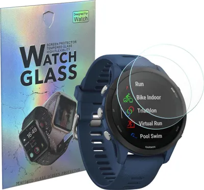 Obrázok produktu pre Tvrdené sklo pre Garmin Forerunner 255 / Forerunner 255 Music [2 kusy] ochranné sklo z tvrdeného skla Phonillico®