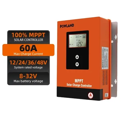 Zdjęcie produktu dla Kontroler ładowania słonecznego, technologia MPPT, maksymalne ładowanie PV 150VDC, MPPT 60A