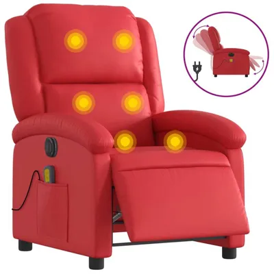 Produktbild von Massagesessel Elektrisch Rot Kunstleder