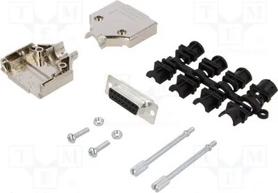 Image de 1x connecteur D-Sub femelle, 15 broches, à souder, droit, pour câblage, modèle MHDTPK15-DB15S-K