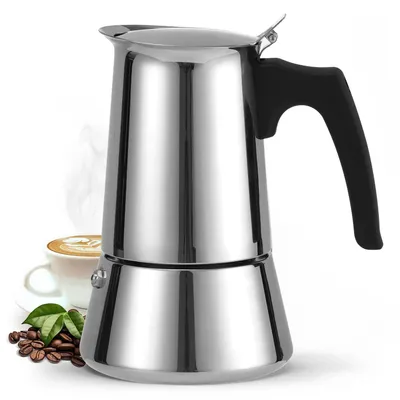 Produktbild von Mokkakanne Espressokocher - Herdkanne für Kaffee - 300 ml 6 Tassen - Edelstahl - Filterkaffeekanne für die Küche