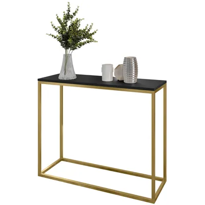 Produktbild von Furneo | Konsolentisch II - 100 cm - Schwarz matt / Gold matt - Elegantes Design - Hochwertige Verarbeitung