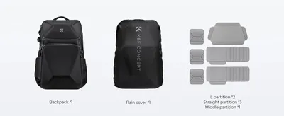 Produktbild von Kamerarucksack - Professioneller Fotorucksack - 25 l - Wasserdicht - 900D-Nylon - Laptopfach - Regenhülle - Schwarz I