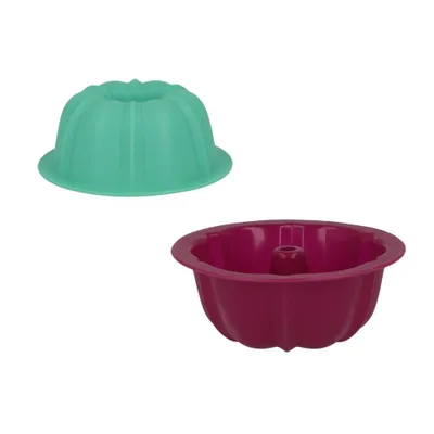 Produktbild von METALTEX 252390 Silikon Gugelhupf Puddingform 2er-Set, Ø 11 cm