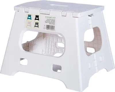 Produktbild von Famanu Klappbare Tritthocker 27 cm rutschfeste Fußstütze - Küche Badezimmer - max. 110 kg - Weiß