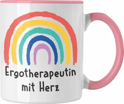 Produktbild von Trendation - Ergotherapeutin mit Herz Tasse Geschenk mit Spruch Kaffeetasse Zubehör Dankeschön (Rosa)