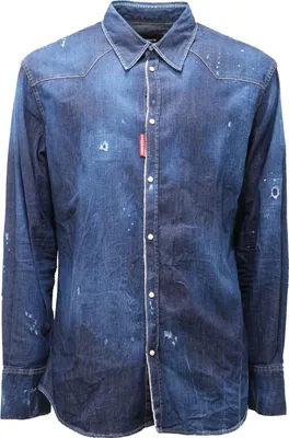 Produktbild von 2373AF camicia uomo DSQUARED2 blue denim delave' Baumwolle shirt man