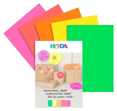Produktbild von HEYDA Neonpapier-Block DIN A4 neonfarben 10 Blatt