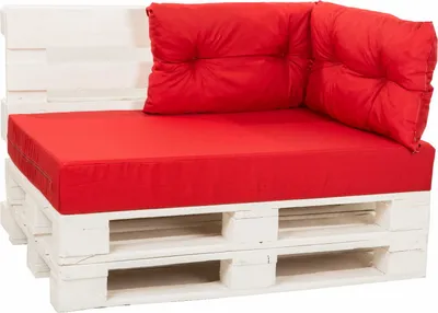 Image de Coussin de palette 120x50x40cm, Coussin de jardin rouge, set de coussins de palette, set de coussins de jardin, coussin sur europalette