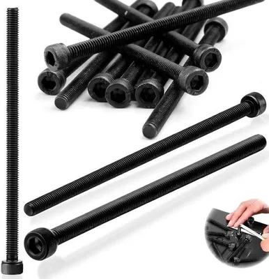 Produktbild von Hex-Schrauben mit Kühlgasen aus Kohlenstoffstahl, 6x100mm, schwarz, 20 Stück für Reparatur und Handwerkzubehör