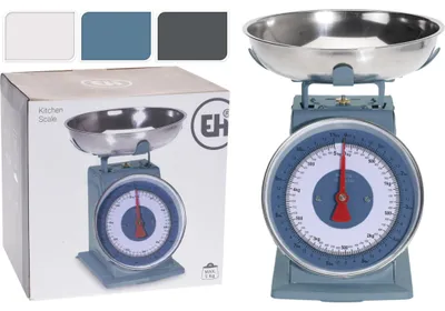 Imagen del producto de Báscula de cocina RETRO, capacidad hasta 5 kg, color blanco