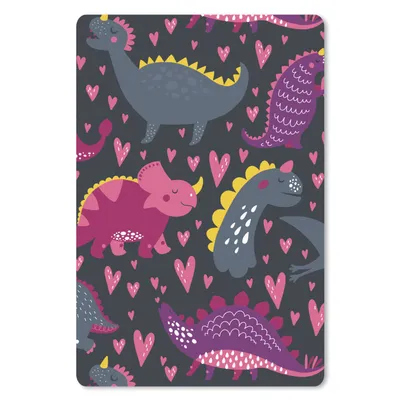 Produktbild von MuchoWow® Mauspad Mousepad Dinosaurier - Kind - Muster - Rosa - Mädchen 18x27 cm - Mousepads - Maus Mat - Pad - Mausunterlage