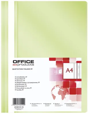 Produktbild von OFFICE PRODUCTS 21101111-15 Schnellhefter - A4, PP, hellgrün