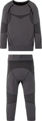 Produktbild von Crivit Jungen Ski Unterwäsche Set 2-teilig Hose + Oberteil Thermounterwäsche Grau 86-92