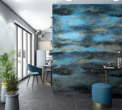 Produktbild von NEWROOM Tapete Nazir Blau Vliestapete - Modern Muster Wellen  Germany